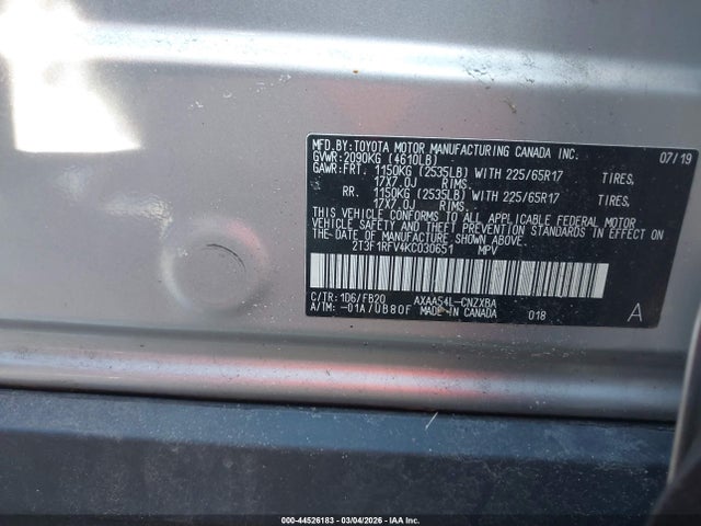 Toyota RAV4 LE 2019 2T3F1RFV4KC030651 Image 9