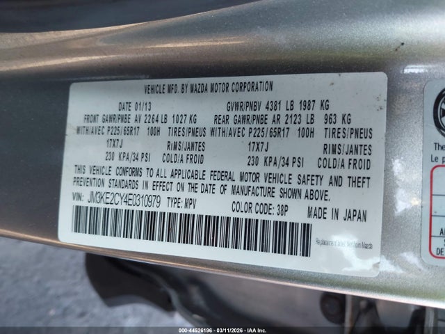 Aukcja sprzedaży 2014 Mazda Cx-5 Touring, vin: JM3KE2CY4E0310979, numer aukcji: 44526196