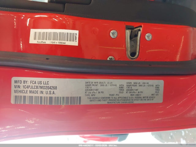 2021 JEEP CHEROKEE 1C4PJLCB7MD204268 Photo 8