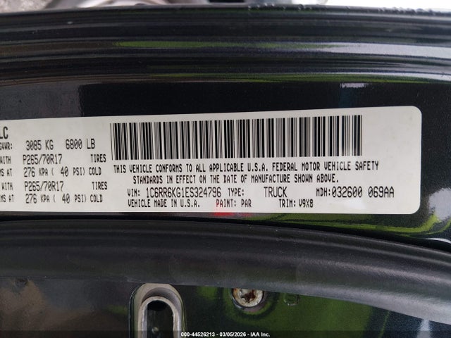 Aukcja sprzedaży 2014 Ram 1500 Tradesman, vin: 1C6RR6KG1ES324796, numer aukcji: 44526213
