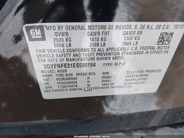 2014 CADILLAC SRX 3GYFNFE31ES599194 Photo 8