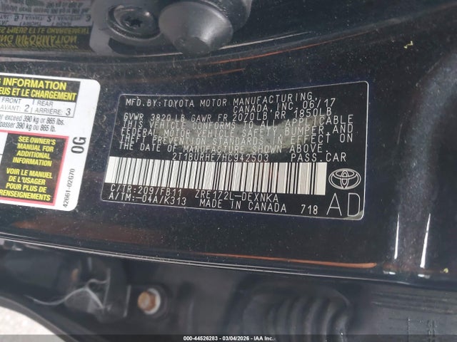 2017 TOYOTA COROLLA 2T1BURHE7HC942503 Photo 8