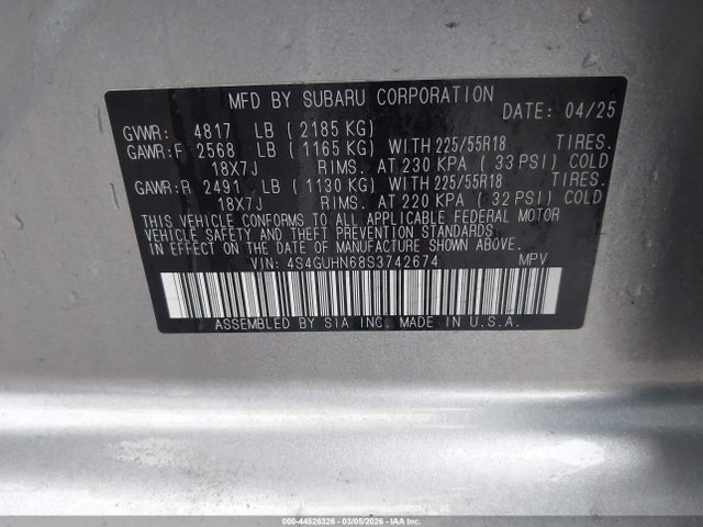 2025 SUBARU CROSSTREK 4S4GUHN68S3742674 Photo 8