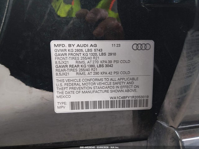 Aukcja sprzedaży 2024 Audi Sq5 Prestige Tfsi Quattro Tiptronic, vin: WA1C4BFY1R2053019, numer aukcji: 44526340