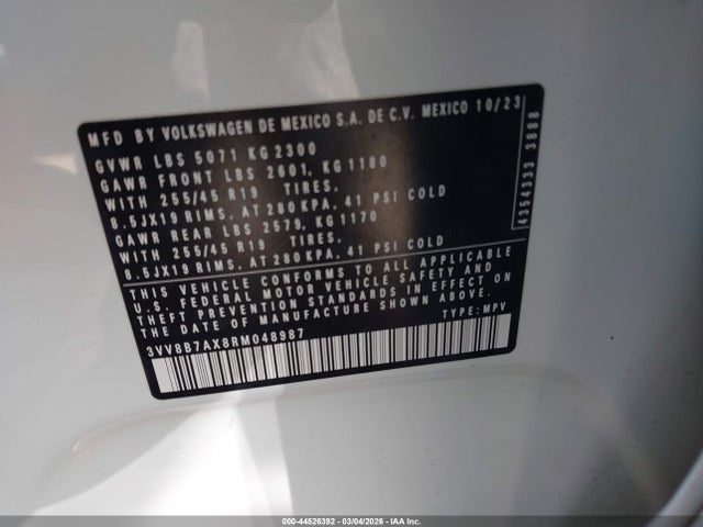 2024 VOLKSWAGEN TIGUAN 3VV8B7AX8RM048987 Photo 8