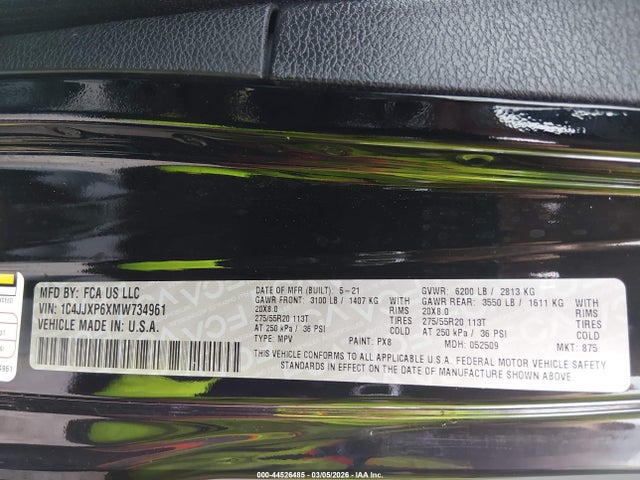 2021 JEEP WRANGLER 4XE 1C4JJXP6XMW734961 Photo 8