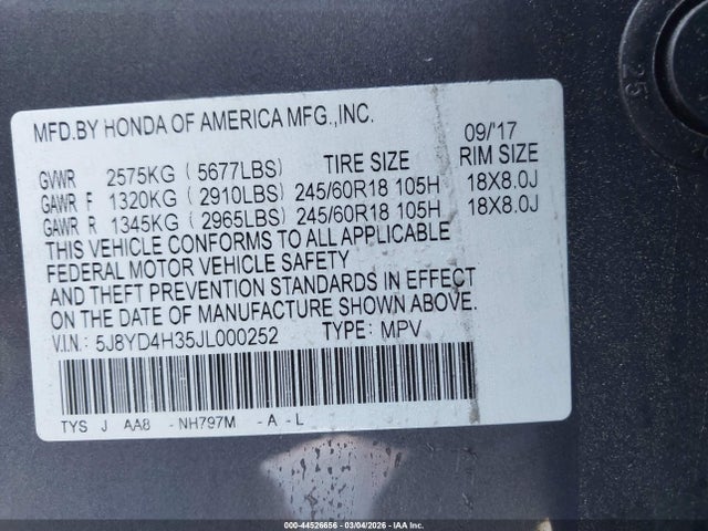 2018 ACURA MDX 5J8YD4H35JL000252 Photo 8