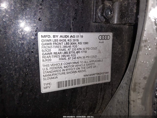 2019 AUDI Q7 WA1AHAF73KD027366 Photo 8