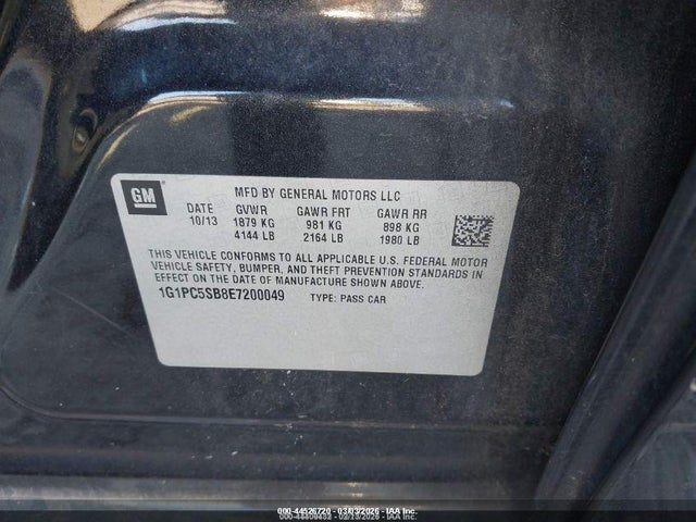 1G1PC5SB8E7200049 Chevrolet Cruze 1lt Auto