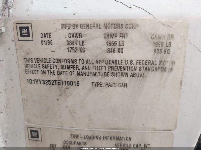 1996 CHEVROLET CORVETTE 1G1YY3252T5110019 Photo 8