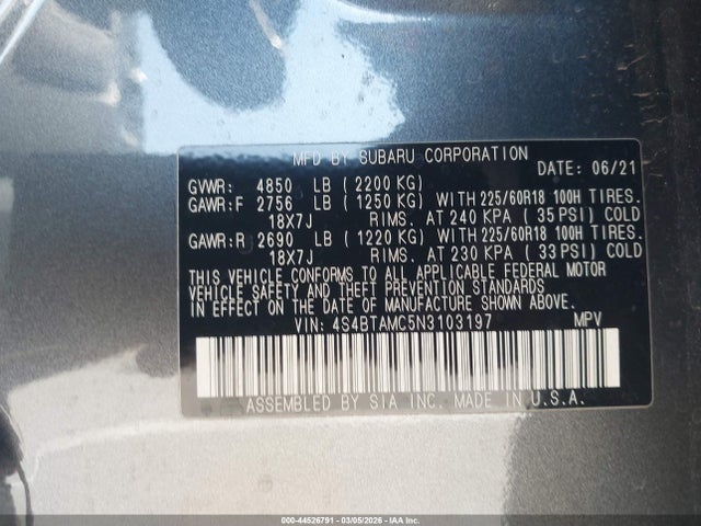 4S4BTAMC5N3103197 Subaru Outback Limited