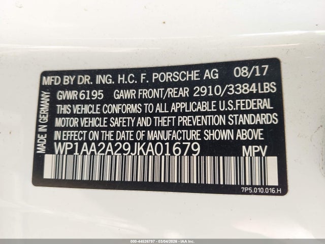 2018 PORSCHE CAYENNE WP1AA2A29JKA01679 Photo 8