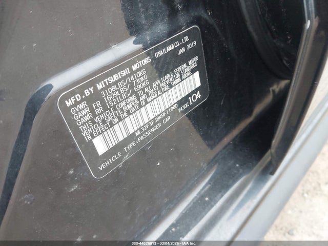 Продаж на аукціоні авто 2019 Mitsubishi Mirage G4 Es, vin: ML32F3FJ8KHF11880, номер лоту: 44526813