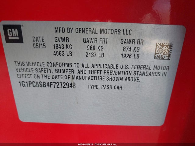 Chevrolet Cruze 1lt Auto 2015 1G1PC5SB4F7272948 Image 9