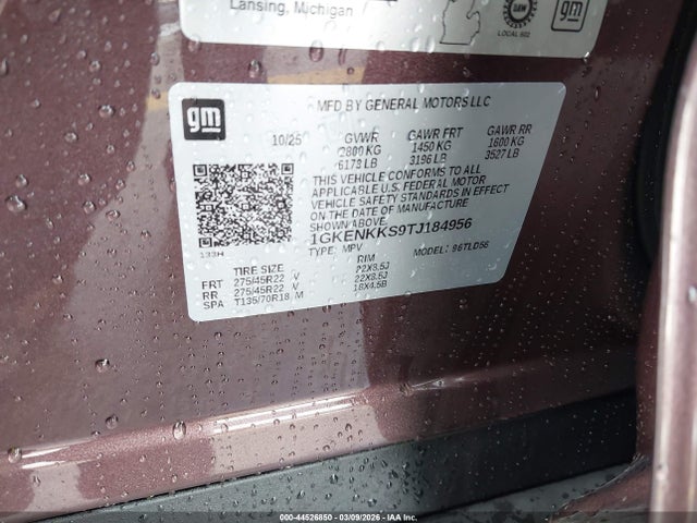 Продаж на аукціоні авто 2026 Gmc Acadia Elevation Fwd, vin: 1GKENKKS9TJ184956, номер лоту: 44526850