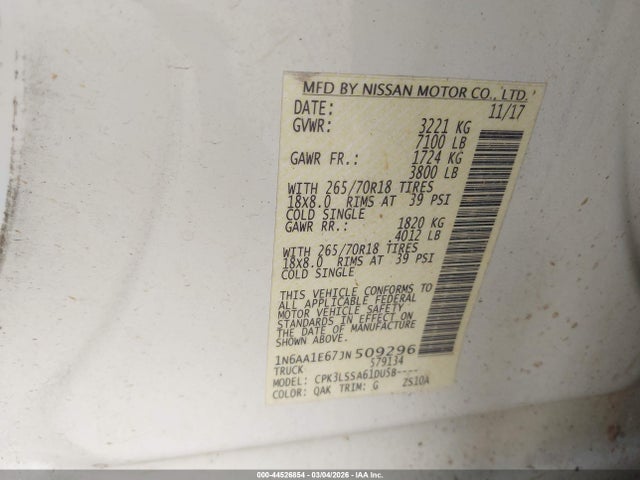 2018 NISSAN TITAN 1N6AA1E67JN509296 Photo 8