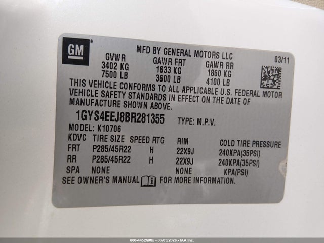 2011 CADILLAC ESCALADE HYBRID 1GYS4EEJ8BR281355 Photo 8