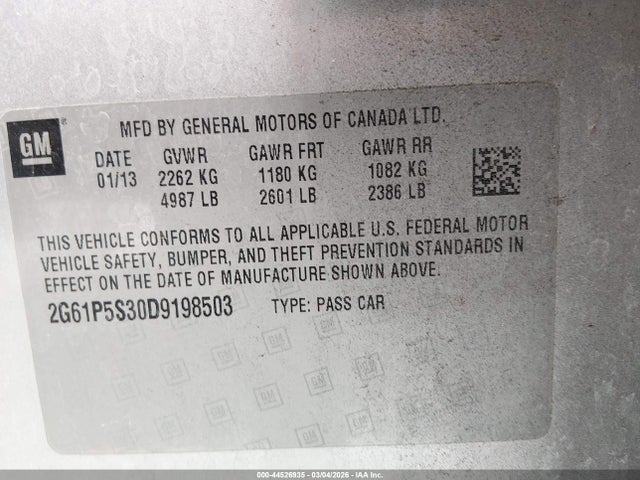Продаж на аукціоні авто 2013 Cadillac Xts Luxury, vin: 2G61P5S30D9198503, номер лоту: 44526935
