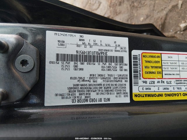 2020 FORD FUSION 3FA6P0LU1LR149516 Photo 8
