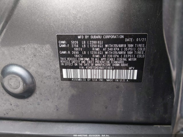 4S4BTGND4M3174691 Subaru Outback Limited Xt