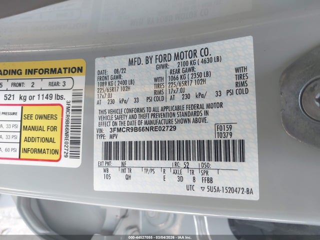 3FMCR9B66NRE02729 Ford Bronco Sport Big Bend