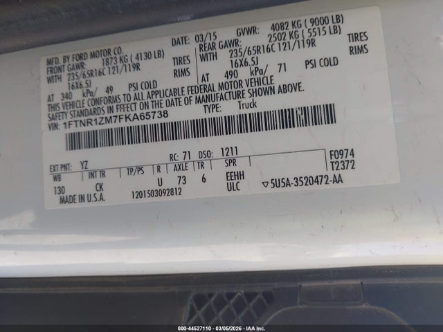 Ford Transit-250 2015 1FTNR1ZM7FKA65738 Image 9