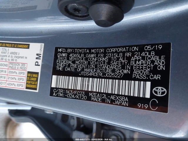 JTDS4RCE9LJ025227 Toyota COROLLA SE