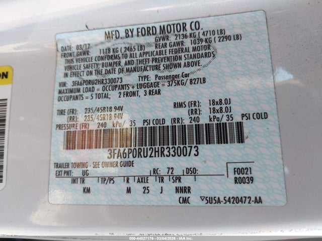 2017 FORD FUSION HYBRID 3FA6P0RU2HR330073 Photo 8