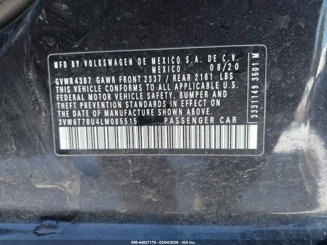 Продажа на аукционе авто 2020 Volkswagen Jetta Gli 2.0t Autobahn/2.0t S, vin: 3VW6T7BU4LM085515, номер лота: 44527179