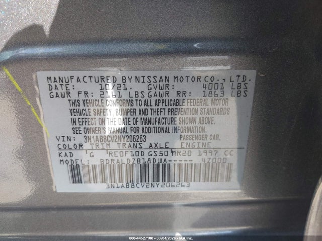 2022 NISSAN SENTRA 3N1AB8CV2NY206263 Photo 8
