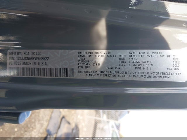 Продажа на аукционе авто 2023 Jeep Wrangler 4xe 4x4, vin: 1C4JJXN69PW693522, номер лота: 44527203