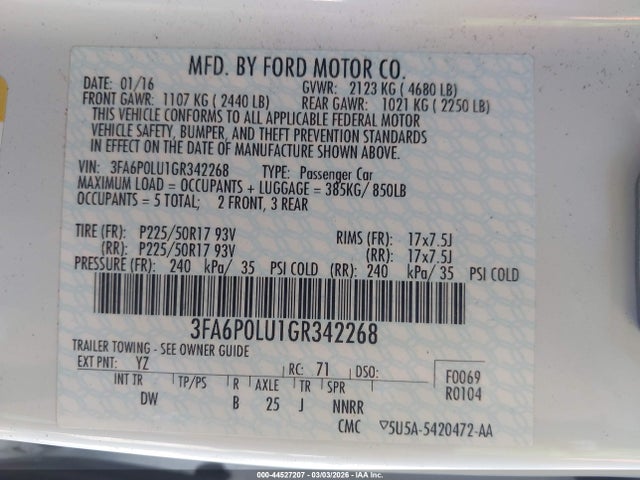 Ford Fusion Hybrid Se 2016 3FA6P0LU1GR342268 Image 9
