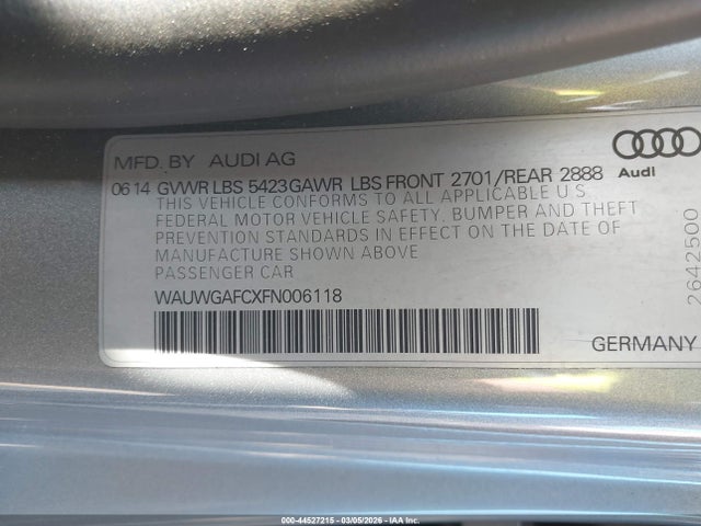 2015 AUDI A7 WAUWGAFCXFN006118 Photo 8