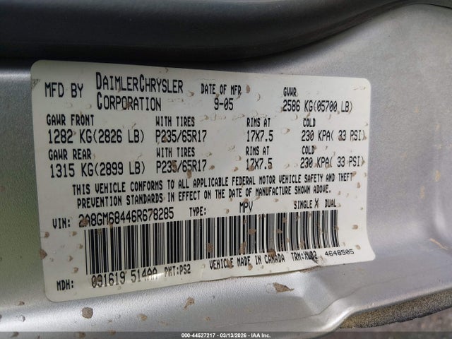 2006 CHRYSLER PACIFICA 2A8GM68446R678285 Photo 8