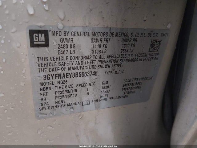 2011 CADILLAC SRX 3GYFNAEY8BS653746 Photo 8