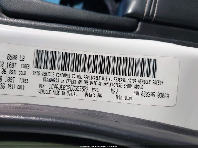 1C4RJEBG2EC555677 Jeep Grand Cherokee Limited