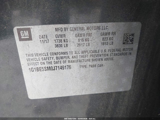 Chevrolet Cruze Lt Auto 2018 1G1BE5SM0J7149176 Image 9