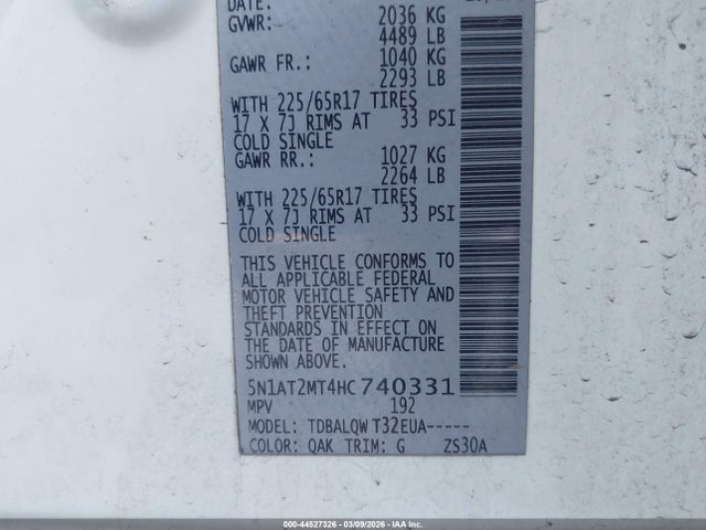 Nissan ROGUE SV 2017 5N1AT2MT4HC740331 Image 9