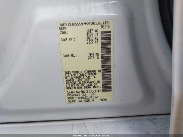 2017 NISSAN ALTIMA 1N4AL3AP7HC116305 Photo 8