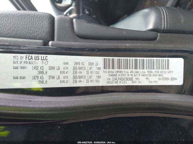2017 Jeep Grand Cherokee Laredo 4x4 მანქანა იყიდება აუქციონზე, vin: 1C4RJFAG3HC963682, აუქციონის ნომერი: 44527529