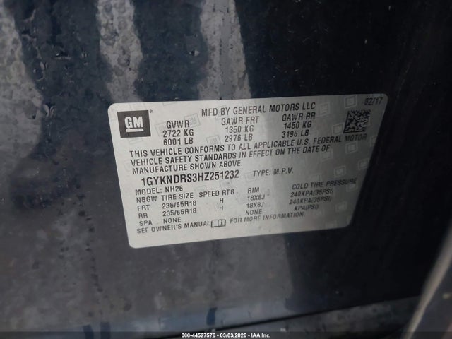 2017 CADILLAC XT5 1GYKNDRS3HZ251232 Photo 8