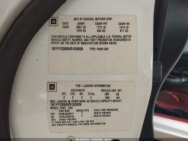 1997 CHEVROLET CORVETTE 1G1YY22G3V5102929 Photo 8