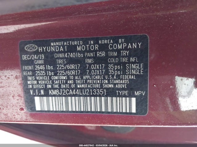 2020 HYUNDAI TUCSON KM8J2CA44LU213351 Photo 8