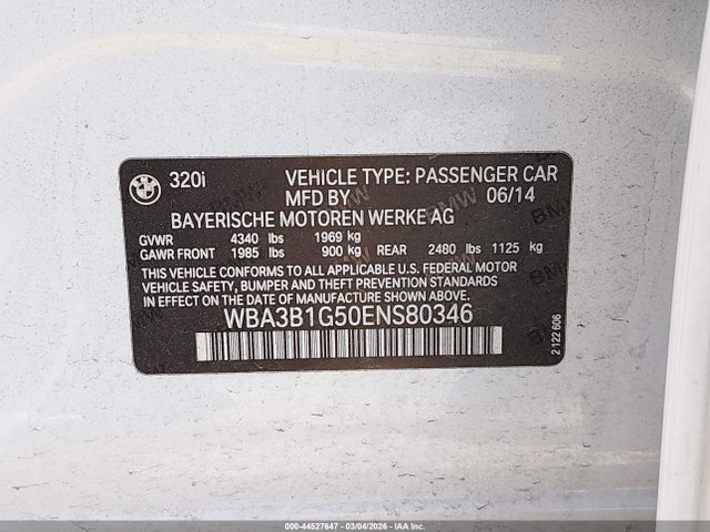 2014 BMW 320I WBA3B1G50ENS80346 Photo 8