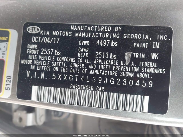 2018 KIA OPTIMA 5XXGT4L39JG230459 Photo 8