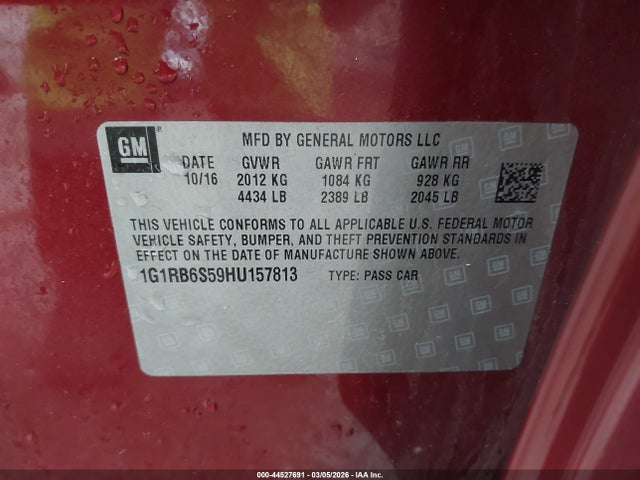 2017 CHEVROLET VOLT 1G1RB6S59HU157813 Photo 8