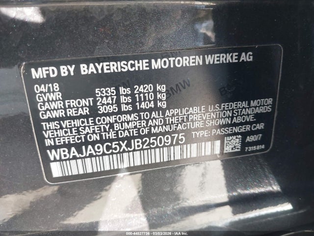 2018 BMW 530E WBAJA9C5XJB250975 Photo 8