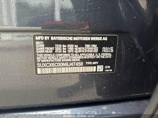 2022 BMW X7 5UXCX6C00N9J47458 Photo 8