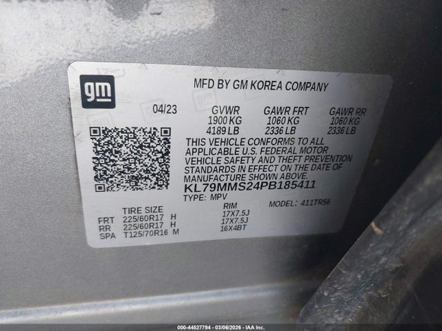 KL79MMS24PB185411 Chevrolet Trailblazer Fwd Ls