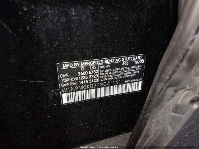 W1N9M0KB3PN071161 Mercedes-Benz Eqb 300 Suv 4matic